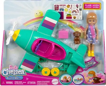 Barbie Chelsea HTK38 Doll & Plane Playset - ბარბის თვითმფრინავი