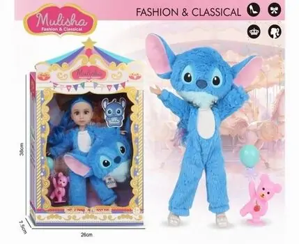 Fashion Doll With Stitch Costume – სათამაშო თოჯინა სტიჩის ფორმით