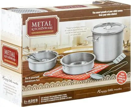Stainless Steel Cooking Tools Toy Set -  სათამაშო სამზარეულოს აქსესუარები, 2 image