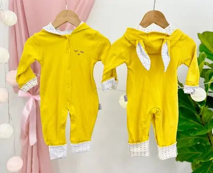 Lovely Bunny Romper Yellow MURATBABY 7079 ახალშობილის რომპერი