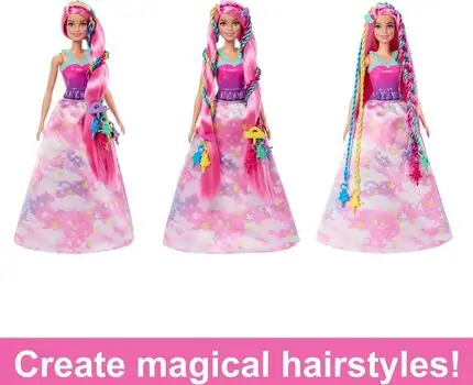 Barbie Dreamtopia HNJ06 wist 'n Style Pink Hair - სათამაშო ბარბი აქსესუარებით, 2 image