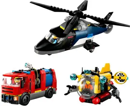 Lego City 60462 Helicopter, Fire Truck & Submarine Remix, 2 image