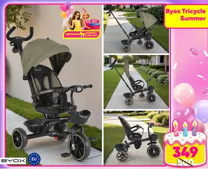 Byox Tricycle Summer Green სასეირნო ველო-ეტლი