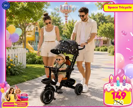 Aero Tricycle Black  - სასეირნო ველო-ეტლი