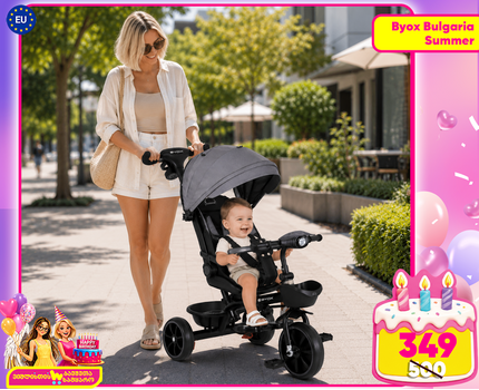 Byox Tricycle Summer Grey სასეირნო ველო-ეტლი