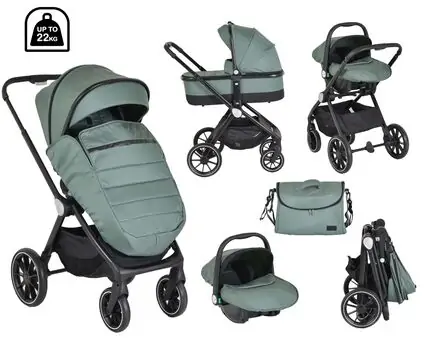 Cangaroo 4 in1 Christiano Green - საბავშვო ეტლის კომპლექტი