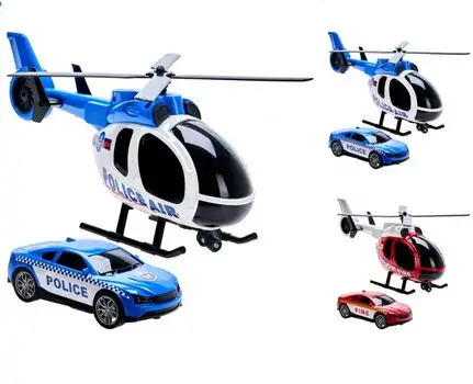 Police Helicopter And Car Play Set - სათამაშო ვერტმფრენი და მანქანა, 2 image