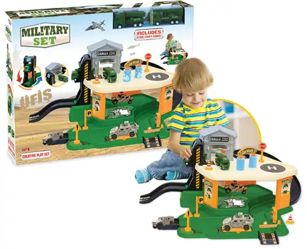 Dede 03340 MILITARY GARAGE SET სათამაშო ტრასა