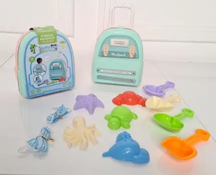 BAG STORAGE BEACH SERIES 10 Pcs  666-1163D საბავშვო ქვიშაში სათამაშო ნაკრები