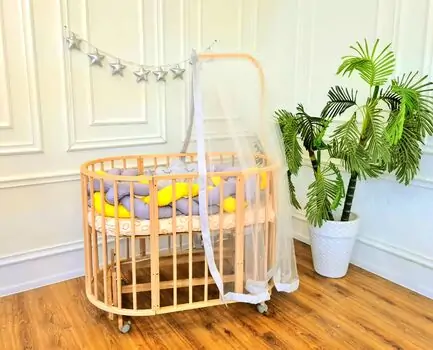Heyner Play Natural Grey/Yellow Bumper Set ახალშობილის ტრანსფორმერი საწოლი, 3 image