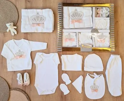 Little Queen Clothes Set Pink - ჩვილის სამოსის ნაკრები