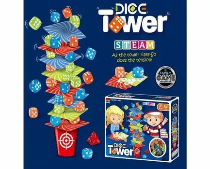 Dices Tower Stacking Toy - ინტერაქტიული სამაგიდო თამაში, 2 image