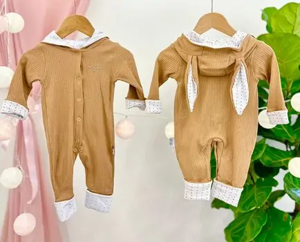Lovely Bunny Romper MURATBABY 7079 Brown ახალშობილის რომპერი