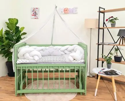 Heyner Tutku Wood Mint Sleeping Set White ახალშობილის საწოლი, 2 image