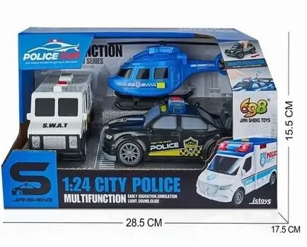 Engineering City Police With Sound And Light - სათამაშო პოლიციის მანქანები მუსიკალური ფუნქციით და განათებით