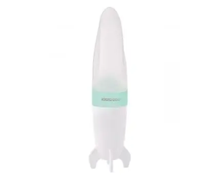 KikkaBoo Silicone squeeze feeding bottle with spoon Rocket Mint 90mI ფაფის ბოთლი კოვზით