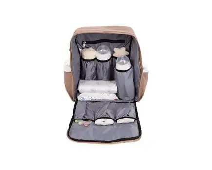 KikkaBoo-ს დედის ჩანთა Mama bag Ivy Light Grey, 5 image