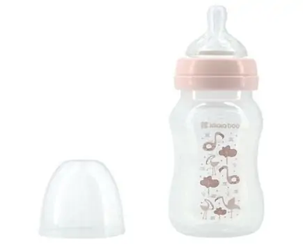 KikkaBoo-ს ახალშობილის ბოთლი Anti-colic feeding bottle 240ml Flamingo Pink, 2 image