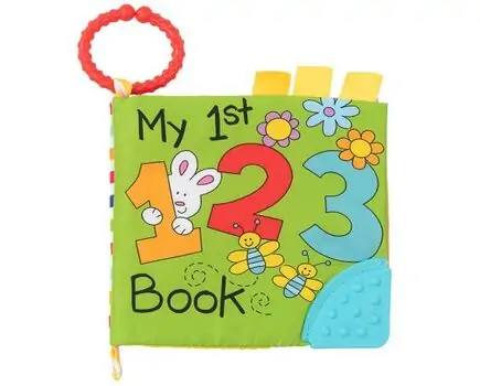 Educational cloth book with teether 123  KikkaBoo-ს ახალშობილის სათამაშო წიგნი