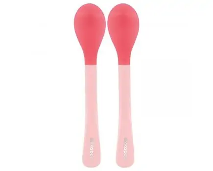 KikkaBoo-ს ჩვილის თერმო კოვზი Heat sensing spoons 2pcs Pink