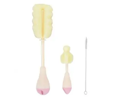 KikkaBoo-ს ბოთლის საწმენდი ჯაგრისი Bottle cleaning brush 3pcs Pink