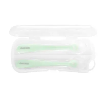 KikkaBoo-ს ჩვილის სილიკონის კოვზი Silicone spoons in a case 2pcs Mint