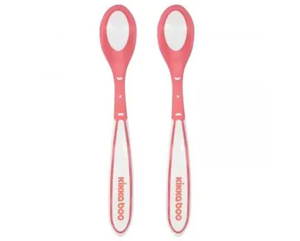 KikkaBoo-ს ჩვილის თერმო კოვზი Heat sensing spoons Boo 2pcs Pink