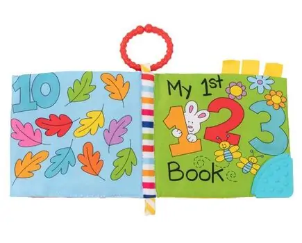 Educational cloth book with teether 123  KikkaBoo-ს ახალშობილის სათამაშო წიგნი, 4 image