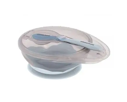 KikkaBoo-ს ჩვილის თასი კოვზით Suction bowl with spoon Mint