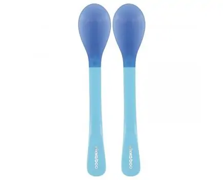 KikkaBoo-ს ჩვილის თერმო კოვზი Heat sensing spoons 2pcs Blue