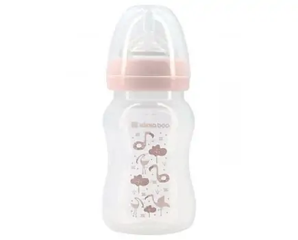 KikkaBoo-ს ახალშობილის ბოთლი Anti-colic feeding bottle 240ml Flamingo Pink