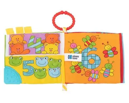 Educational cloth book with teether 123  KikkaBoo-ს ახალშობილის სათამაშო წიგნი, 2 image