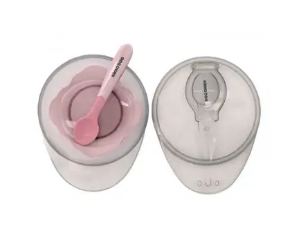 KikkaBoo-ს ჩვილის თასი კოვზით Suction bowl with spoon Mint, 3 image