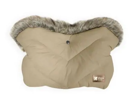 KikkaBoo-ს ხელთათმანი ეტლისთვის Handmuff Luxury Fur Beige
