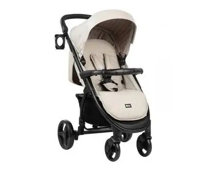 KikkaBoo Madrid 4in1 Beige Melange საბავშვო ეტლის კომპლექტი, 6 image