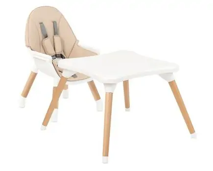 KikkaBoo Multi 3in1 Beige საკვები სკამ-მაგიდა, 4 image
