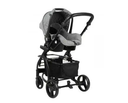 KikkaBoo Madrid 4in1 Dark Grey Melange საბავშვო ეტლის კომპლექტი, 5 image