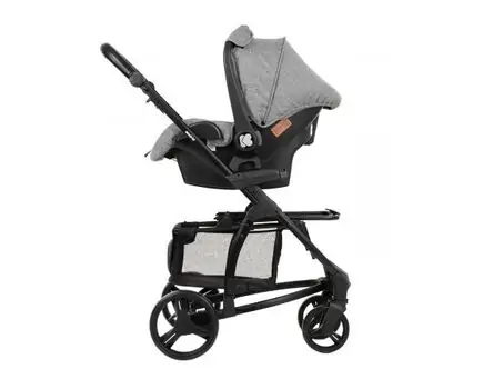 KikkaBoo Madrid 4in1 Dark Grey Melange საბავშვო ეტლის კომპლექტი, 11 image
