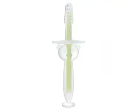 KikkaBoo-ს საბავშვო კბილის ჯაგრისის ნაკრები Silicone toothbrush Bear with suction cup Mint