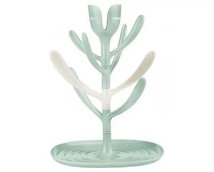 KikkaBoo Drying rack Tulip Mint - ახალშობილის საკვები აქსესუარების საშრობი