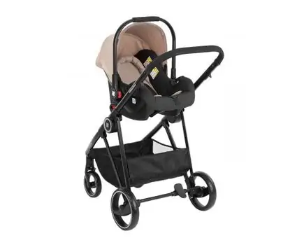 KikkaBoo Gianni Beige 3in1 ახალშობილის ეტლის კომპლექტი, 12 image