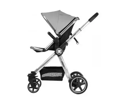 KikkaBoo Allure Grey silver chrome 3in1 საბავშვო ეტლის კომპლექტი, 6 image