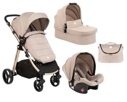 KikkaBoo UGO Melange Beige 4in1 საბავშვო ეტლის კომპლექტი