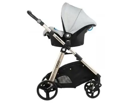 KikkaBoo UGO Light Grey Melange 4in1 საბავშვო ეტლის კომპლექტი, 9 image