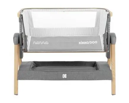 KikkaBoo Nanna Dark Grey wood ახალშობილის საწოლი, 2 image