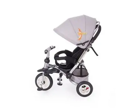 KikkaBoo Vetta Air Wheels Grey Melange Phoenix სამ თვლიანი ველო-ეტლი, 6 image