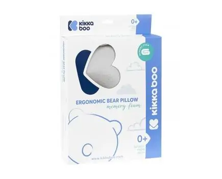 KikkaBoo-ს ერგონომიული ბალიში ახალშობილისთვის Memory foam ergonomic pillow Bear Mint Velvet, 2 image