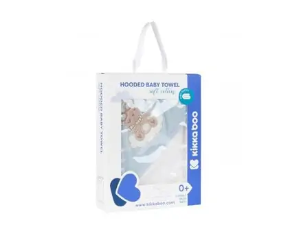 KikkaBoo-ს ახალშობილის პირსახოცი Hooded towel terry 90/90 cm Dreamy Flight Blue, 3 image