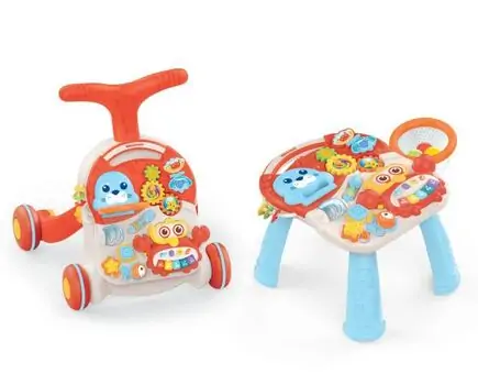 KikkaBoo-ს საბავშვო ვოლქერი Baby walker 2 in 1 Wobble Fun Orange