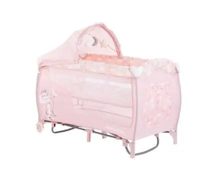 KikkaBoo Dolce Sonno Plus Pink Rabbits 2 levels საწოლ-მანეჟი 2020, 6 image